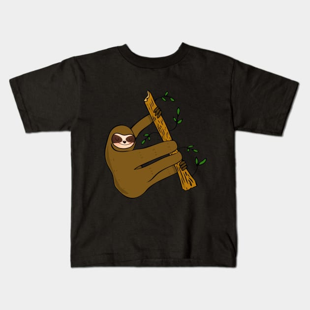 Cute Sloth Kids T-Shirt by RockettGraph1cs